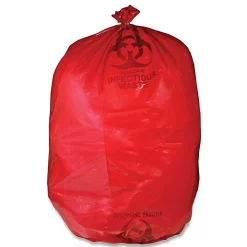 Unimed Red Biohazard Waste Bags, 30-33 Gallons, Box Of 50
