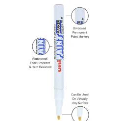 Uni-Paint® Markers, Fine Point, White, Pack Of 12
