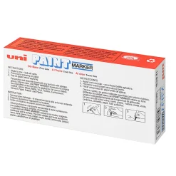 Uni-Paint® Markers, Fine Point, White, Pack Of 12