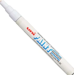 Uni-Paint® Markers, Fine Point, White, Pack Of 12