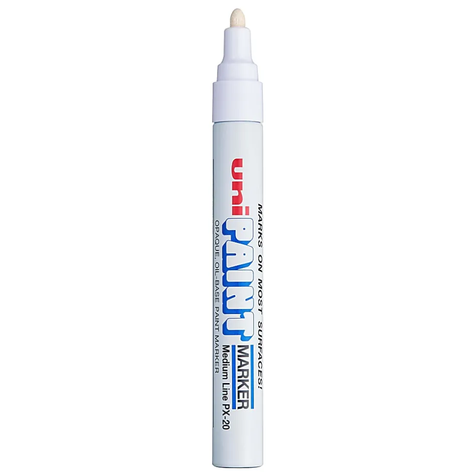 Uni-Paint® Markers, Medium Point, White, Pack Of 12