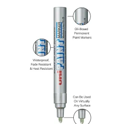 Uni-Paint® Markers, Medium Point, Silver, Pack Of 12