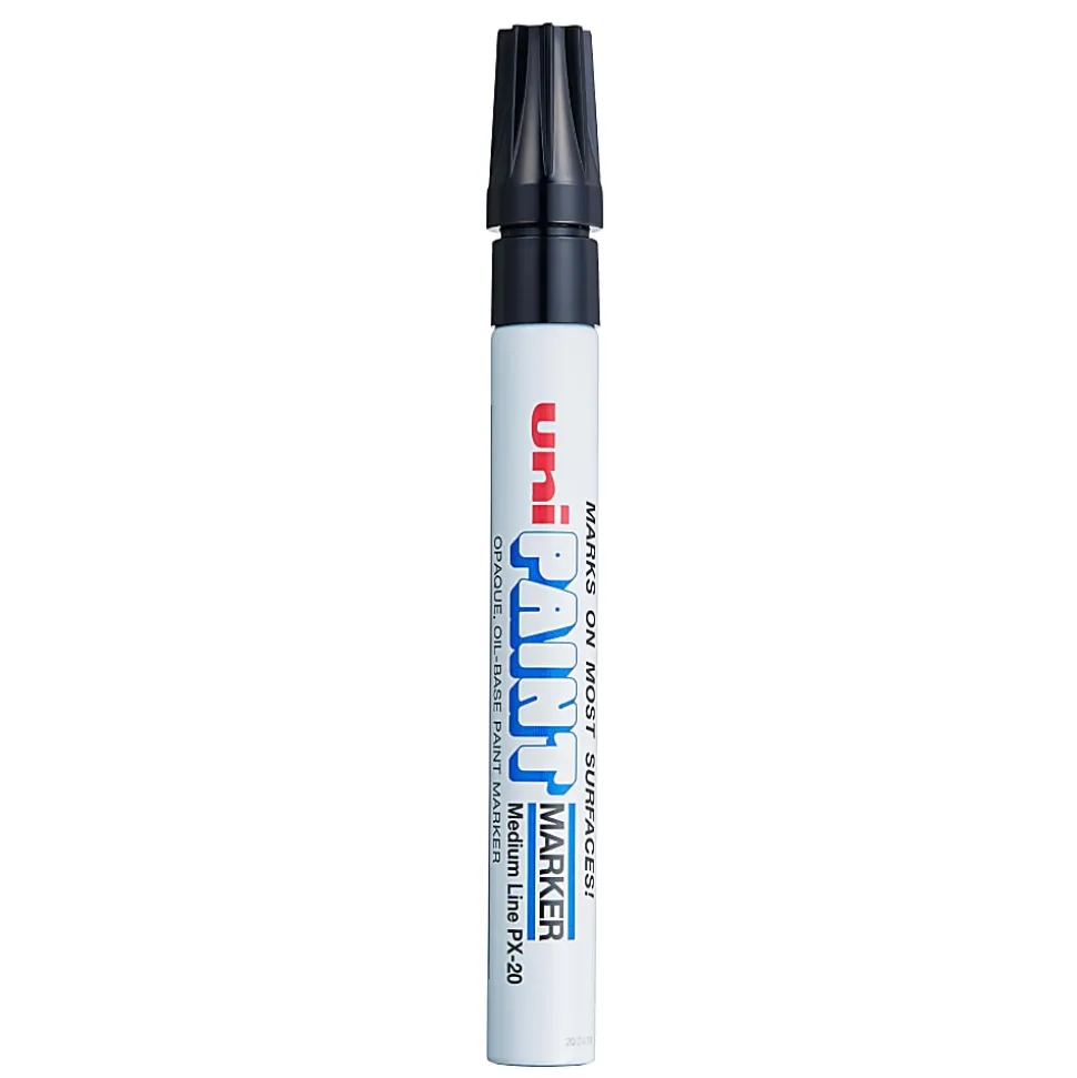 Uni-Paint® Markers, Medium Point, Black, Pack Of 12
