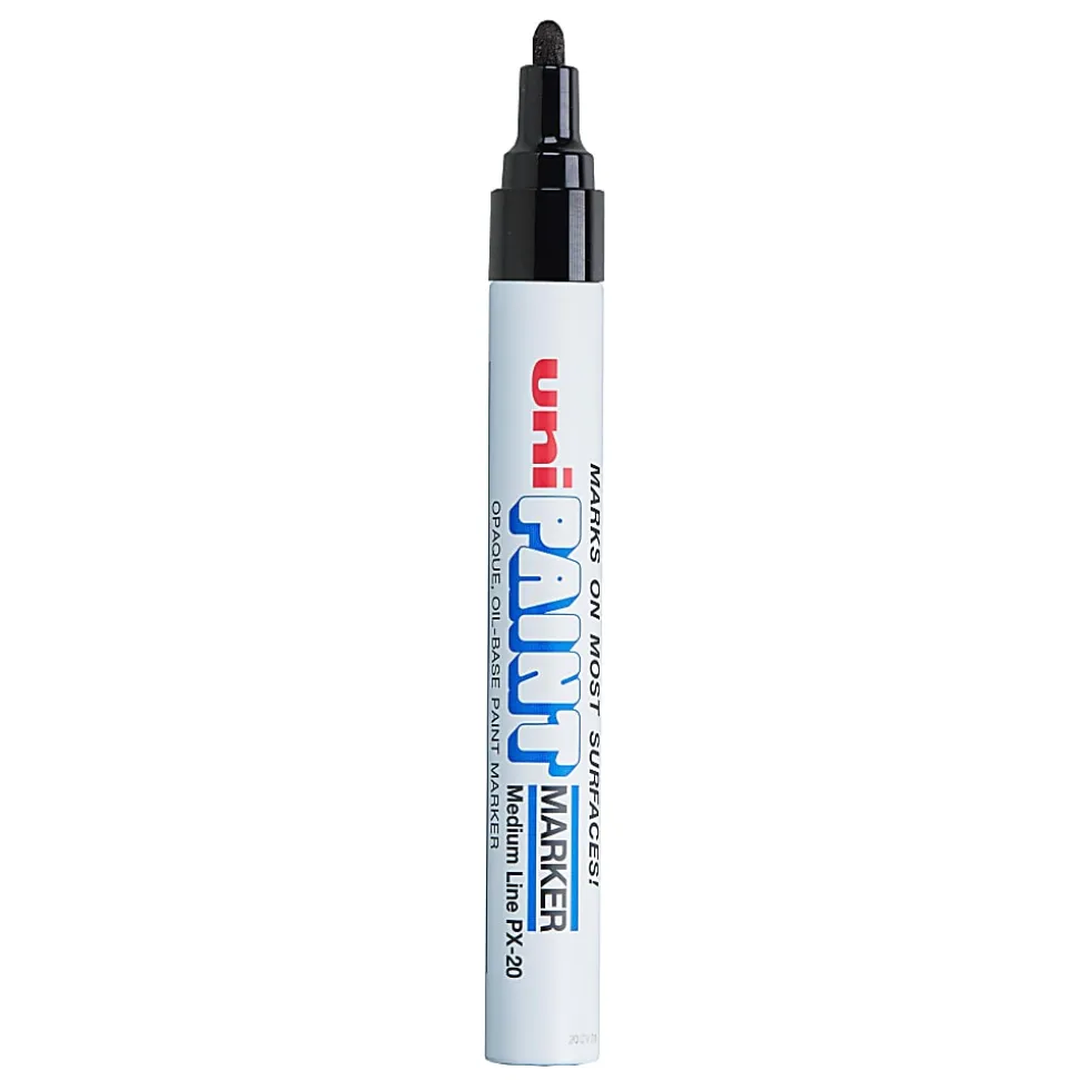 Uni-Paint® Markers, Medium Point, Black, Pack Of 12