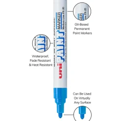 Uni-Paint® Markers, Medium Point, Blue, Pack Of 12