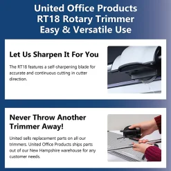 United Commercial Rotary Paper Trimmer, 18”, Silver