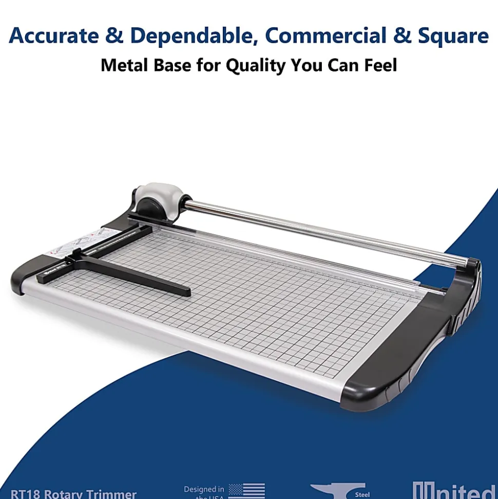 United Commercial Rotary Paper Trimmer, 18”, Silver