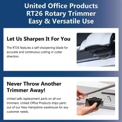 United Commercial Rotary Paper Trimmer, 26”, Silver