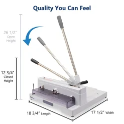 United C12 Tabletop Guillotine Paper Cutter With LED Laser Cut Line, 14.5”, Gray