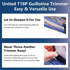 United Professional Guillotine Paper Trimmer, T18P, 18”, Blue