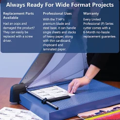 United Professional Guillotine Paper Trimmer, T18P, 18”, Blue