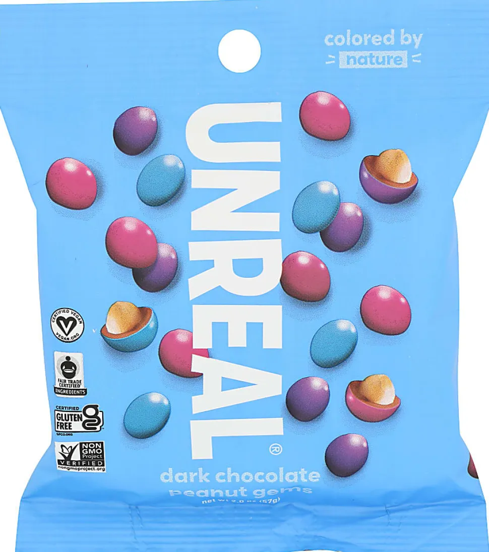 Unreal Dark Chocolate Peanut Gems, 2 Oz, Total Qty 9