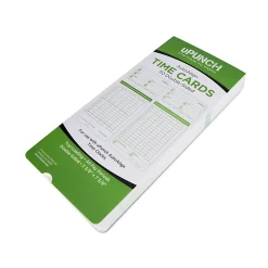 uPunch All Pay Periods Time Cards, 2-Sided, 3.5" x 7.5", Green, Pack Of 50, HNTCG1050