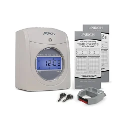 uPunch Calculating Starter Time Clock Set, 50 Employees, 11.25