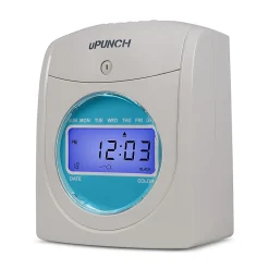 uPunch SB1200 Electronic Auto-Align Punch Time Clock Bundle, Unlimited Employees, 12"H x 11"W x 16"D