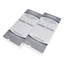uPunch Time Cards, 2-Sided, 3.5" x 7.5", Gray, Pack Of 100, HNTCL2100
