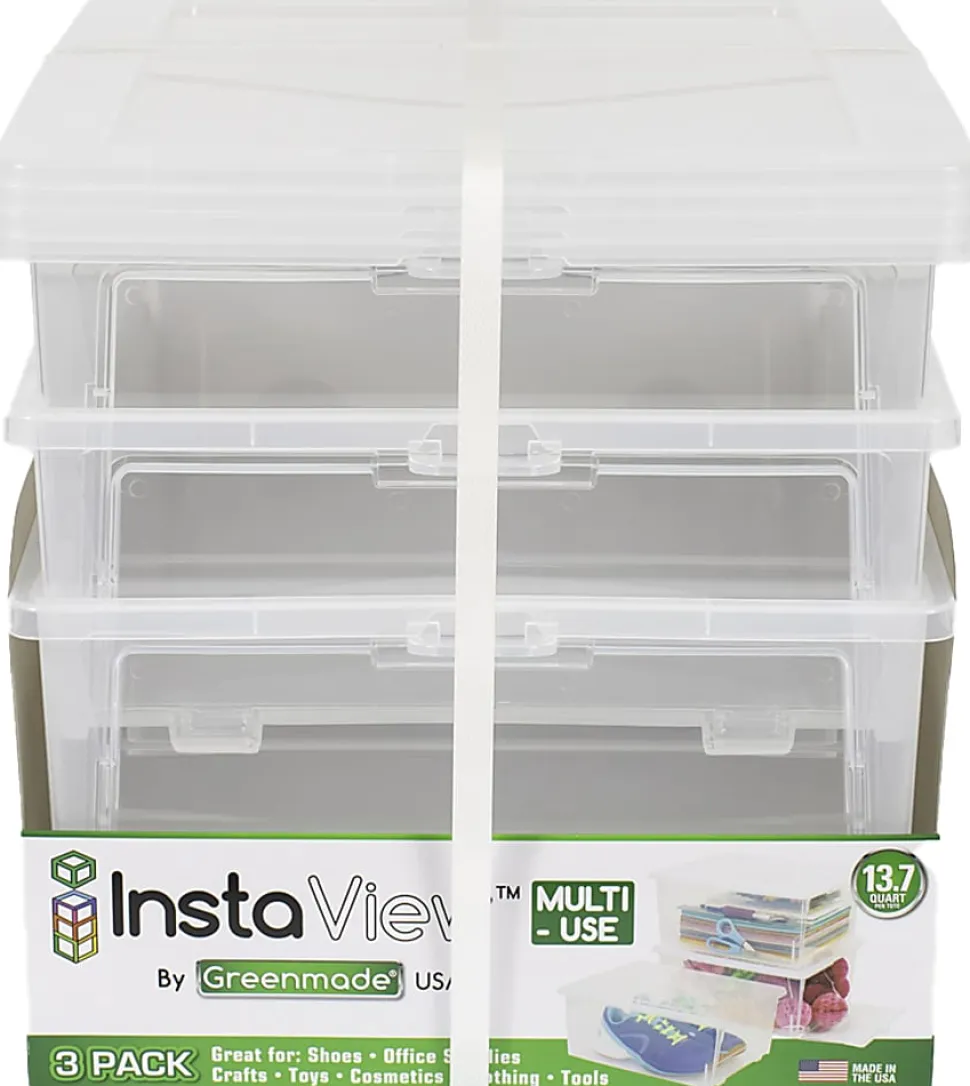US Merchants Clear Tote, 13.7 Quart, Flat Lid