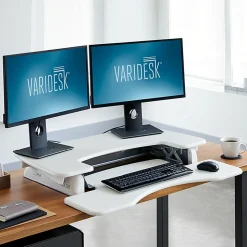 VariDesk Pro Plus 36 White Manual Standing Desk Riser, 17-1/2"H x 36"W x 41-3/4"D, White