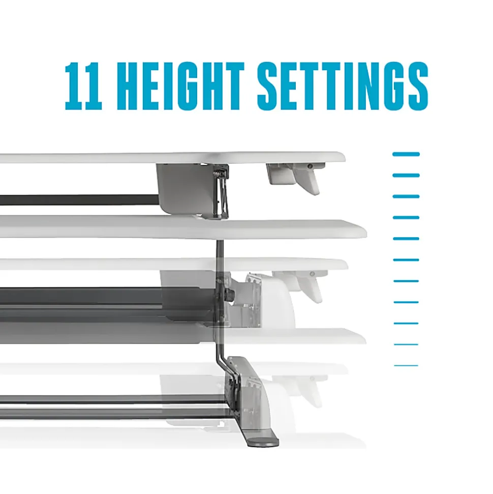 VariDesk Pro Plus 36 White Manual Standing Desk Riser, 17-1/2"H x 36"W x 41-3/4"D, White