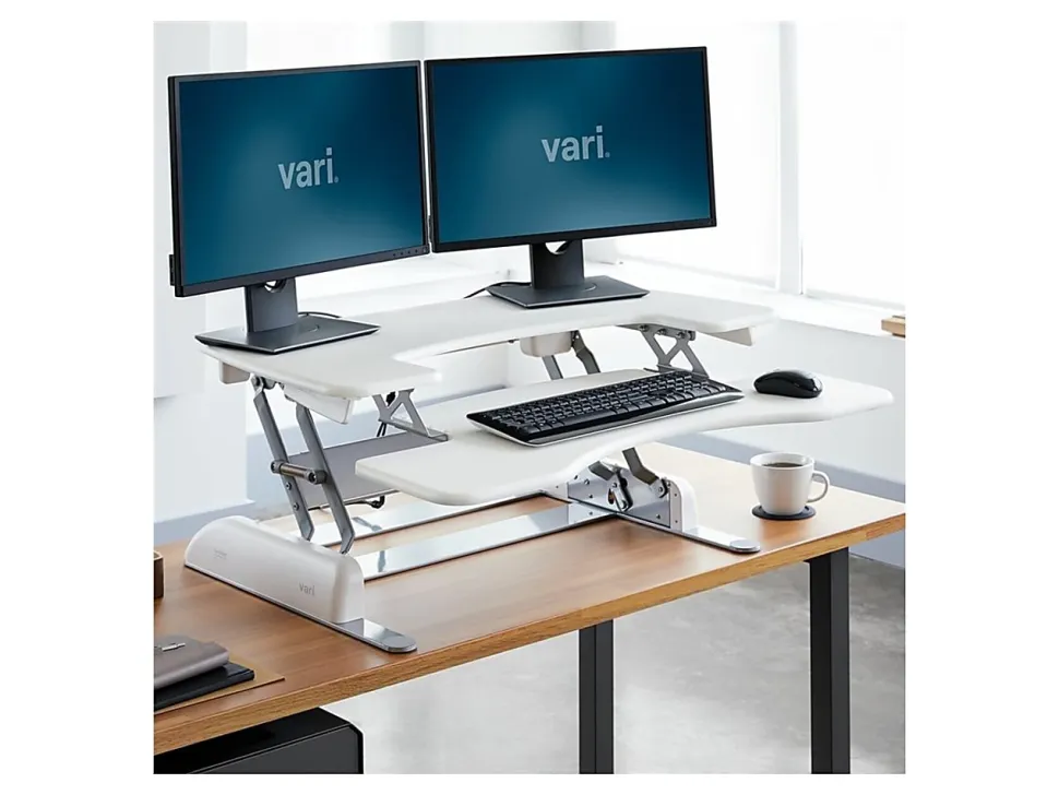 VariDesk Pro Plus 36 White Manual Standing Desk Riser, 17-1/2"H x 36"W x 41-3/4"D, White