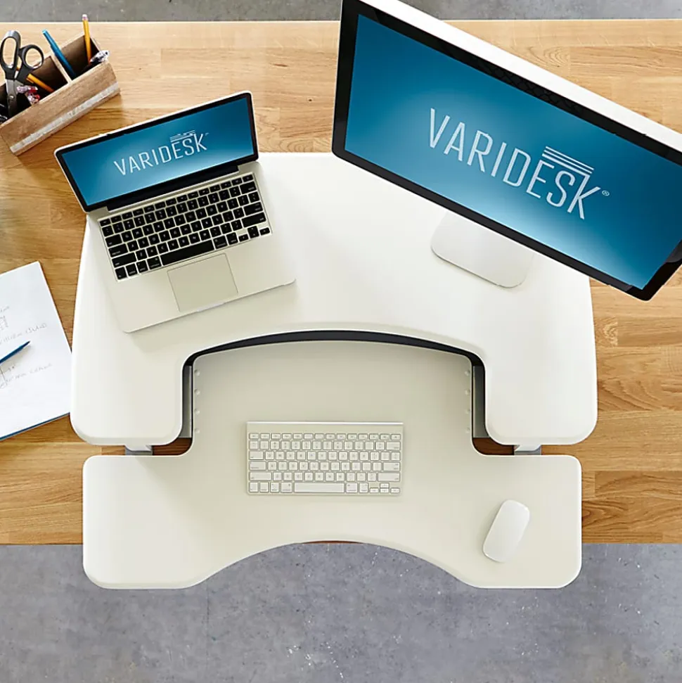 VariDesk Pro Plus 36 White Manual Standing Desk Riser, 17-1/2"H x 36"W x 41-3/4"D, White