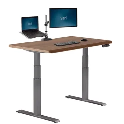 VARI Electric Standing Desk With ComfortEdge, 48"W, Walnut