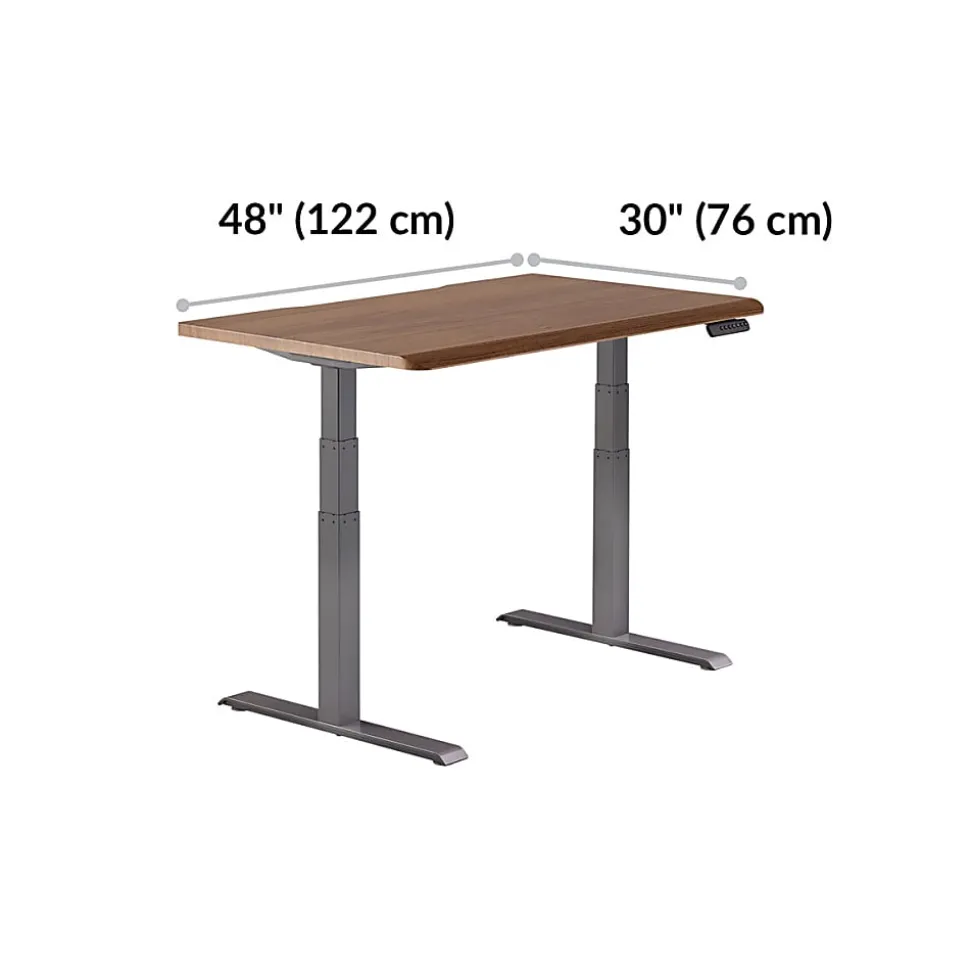 VARI Electric Standing Desk With ComfortEdge, 48"W, Walnut