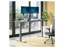 VARI Electric Standing Desk With ComfortEdge, 72"W, Black