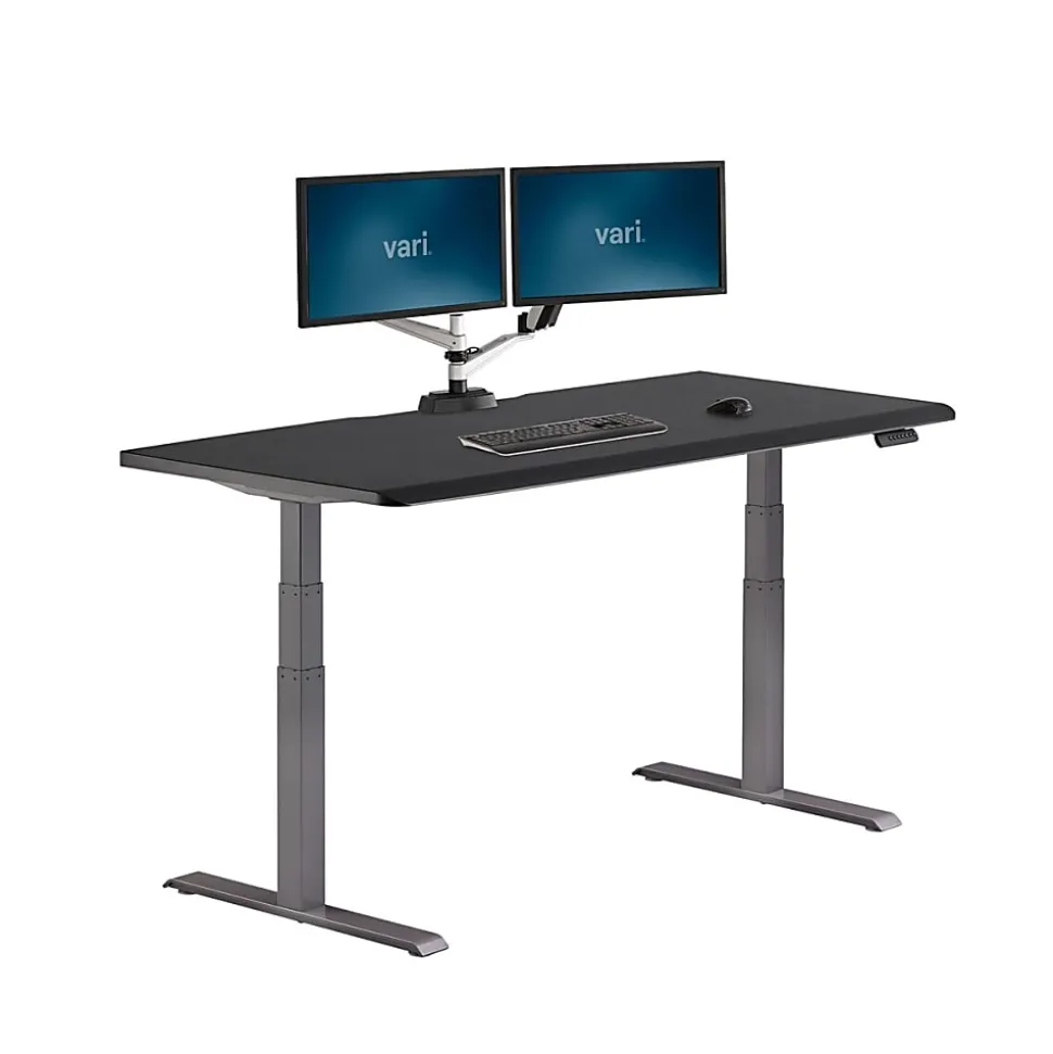 VARI Electric Standing Desk With ComfortEdge, 72"W, Black