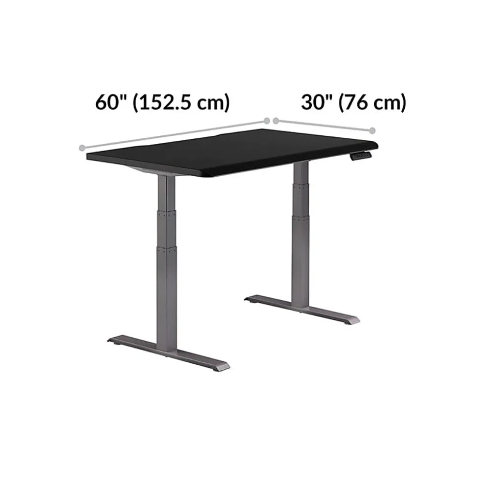 VARI Electric Standing Desk With ComfortEdge, 60"W, Black