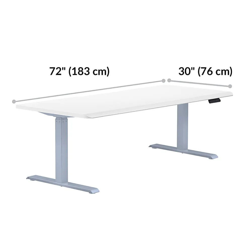 VARI Electric Standing Desk With ComfortEdge, 72"W, White