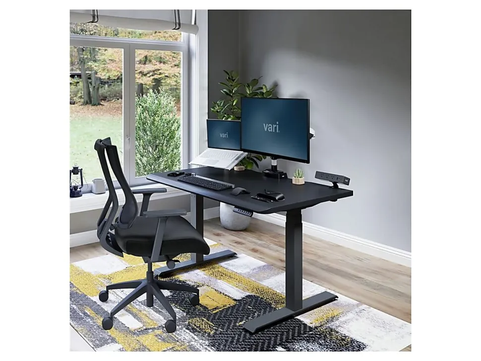 VARI Electric Standing Desk With ComfortEdge, 48"W, Black