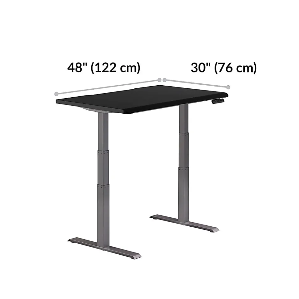 VARI Electric Standing Desk With ComfortEdge, 48"W, Black