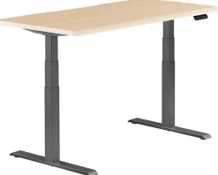 VARI Electric Standing Desk With ComfortEdge, 60"W, Light Wood