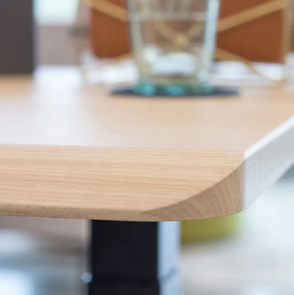 VARI Electric Standing Desk With ComfortEdge, 60"W, Light Wood