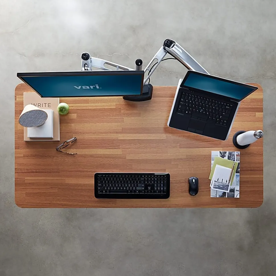 Vari Electric 60"W Standing Desk, Butcher Block
