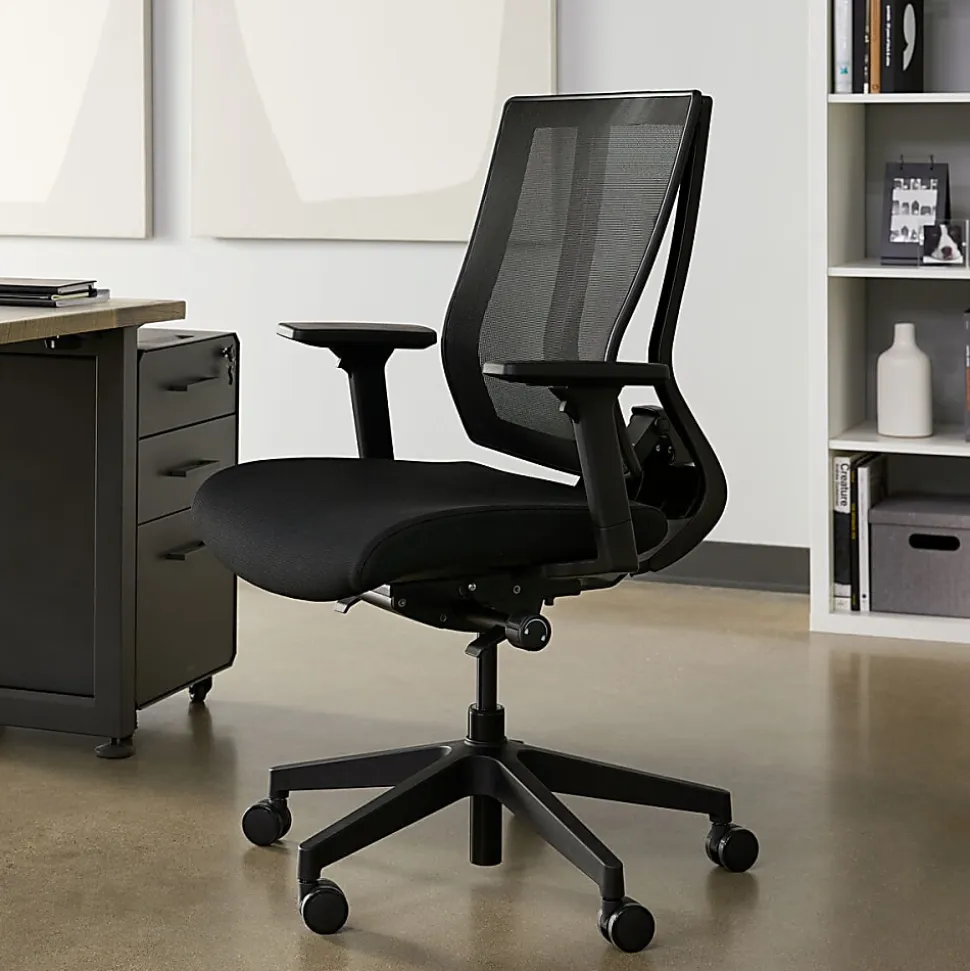 VARI Ergonomic Nylon High-Back Task Chair, Black