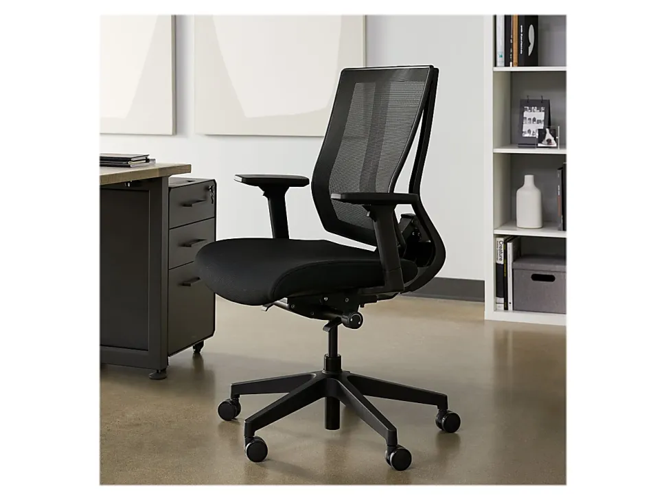 VARI Ergonomic Nylon High-Back Task Chair, Black