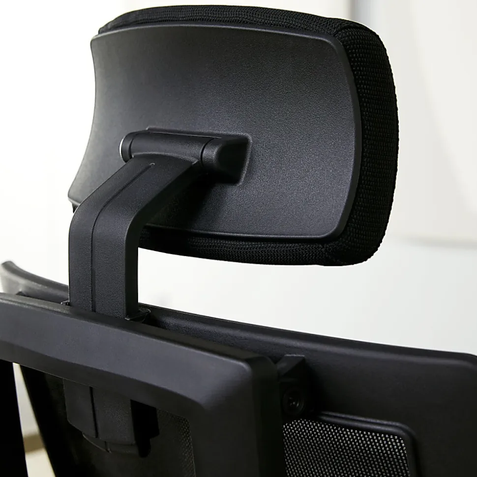VARI Ergonomic Nylon High-Back Task Chair, With Headrest, Black