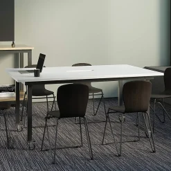 VARI Rectangular Conference Table, 30-1/2"H x 72"W x 42"D, White/Slate