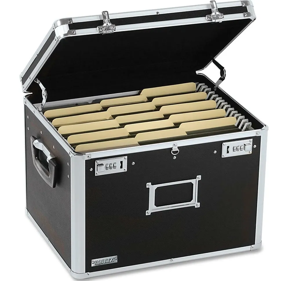 Vaultz® Locking Letter/Legal File Chest, 12 3/8"H x 17 5/8"W x 14"D, Black
