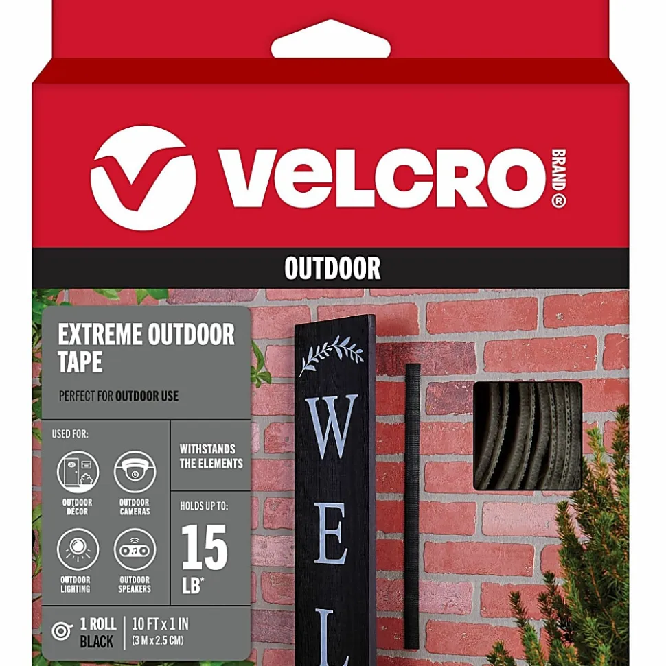 VELCRO® Brand Industrial Strength Velcro Self Stick Tape, 10"W x 1', Black