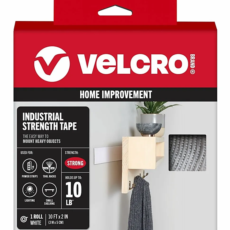 VELCRO® Brand Industrial Strength Tape, 10' x 2", White