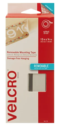 VELCRO® Brand Removable Mounting Tape, 0.75