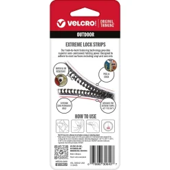 VELCRO® Brand Sticky Back ALFA-LOK® Outdoor Extreme Lock Fasteners, 3" x 1", Black, Total Qty 8