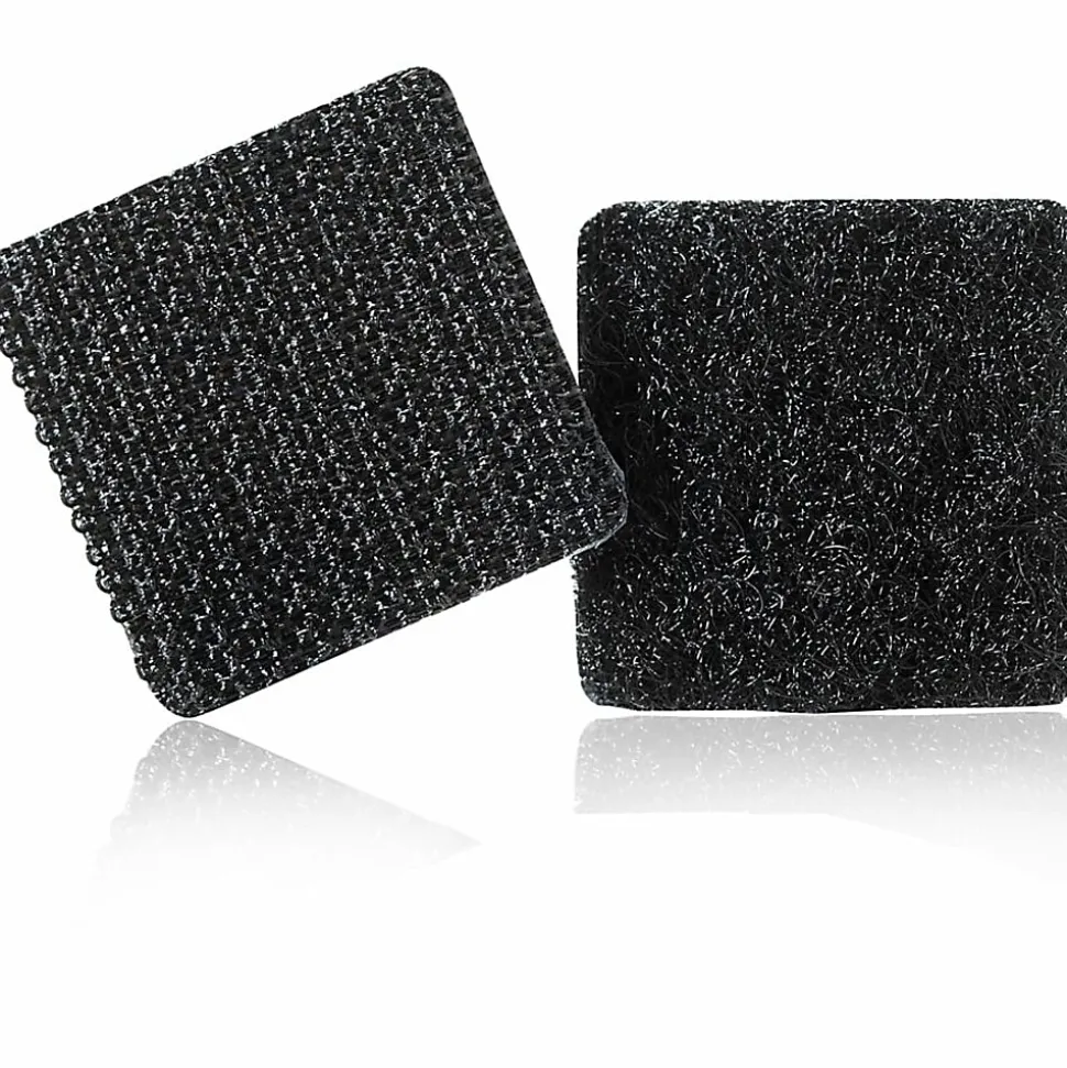 VELCRO® Brand Sticky Back Squares, 15/16" x 15/16", Black, Total Qty 12