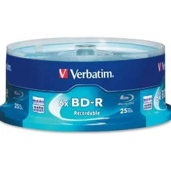 Verbatim BD-R 25GB 16X Disc Spindle, Box Of 25