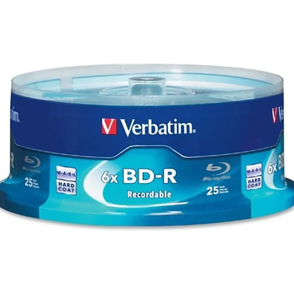 Verbatim BD-R 25GB 16X Disc Spindle, Box Of 25