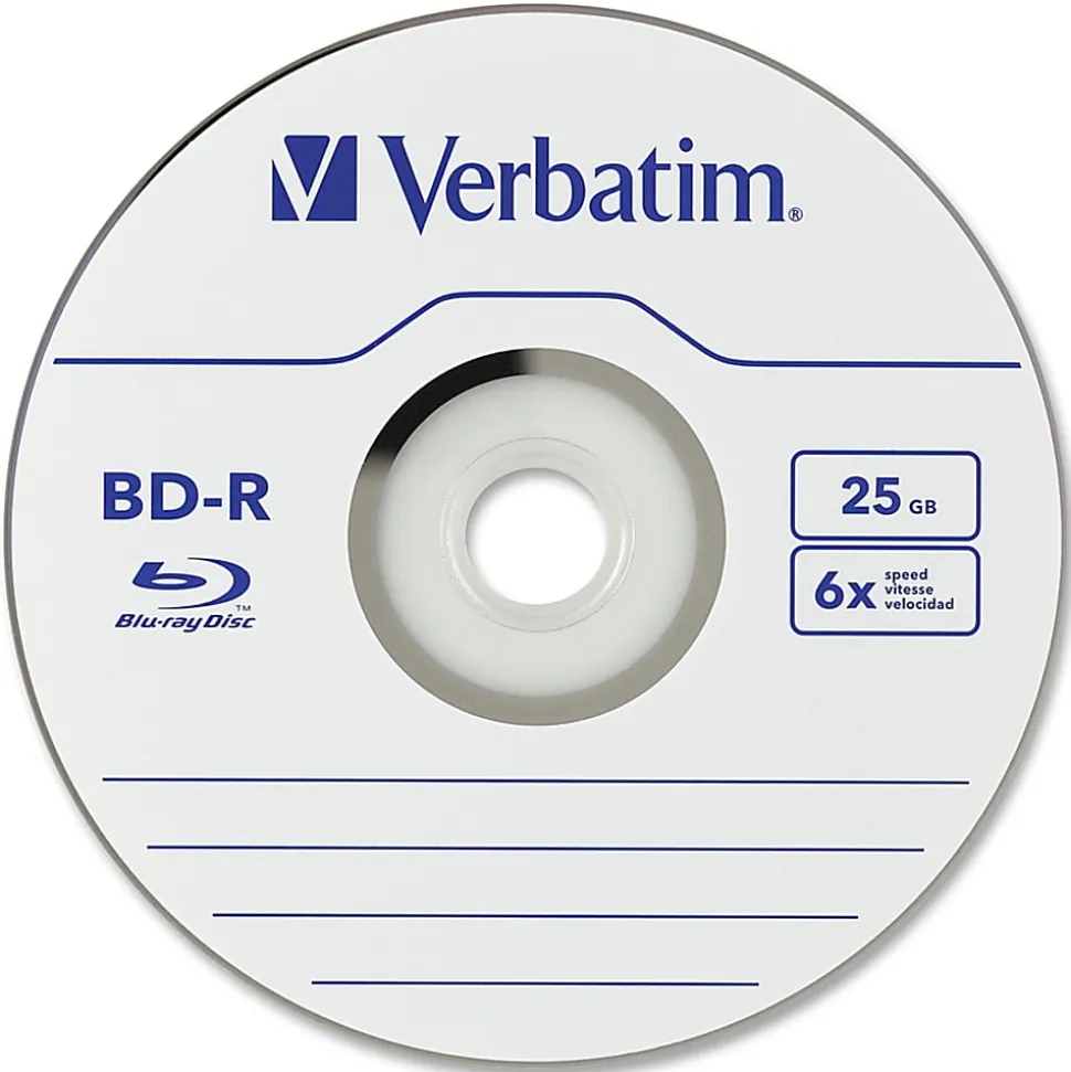 Verbatim BD-R 25GB 16X Disc Spindle, Box Of 25