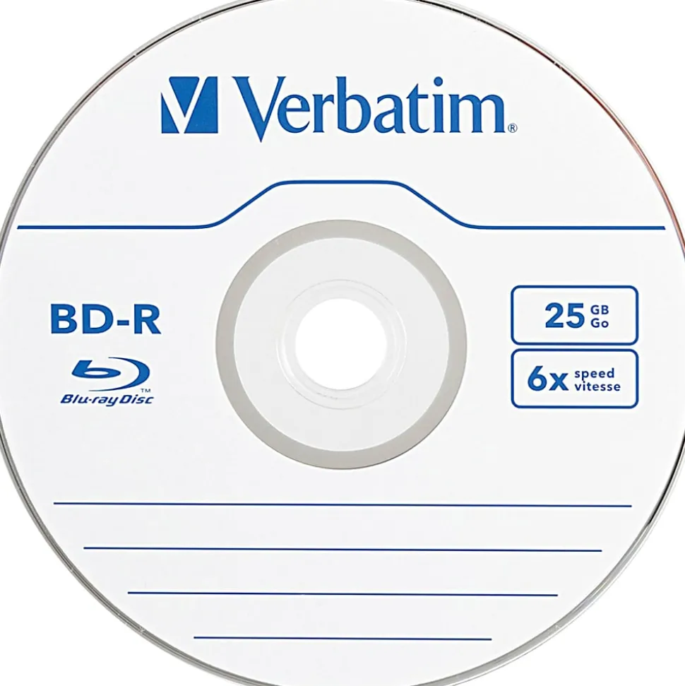 Verbatim® BD-R 25GB 16X Disc Spindle, Box Of 10